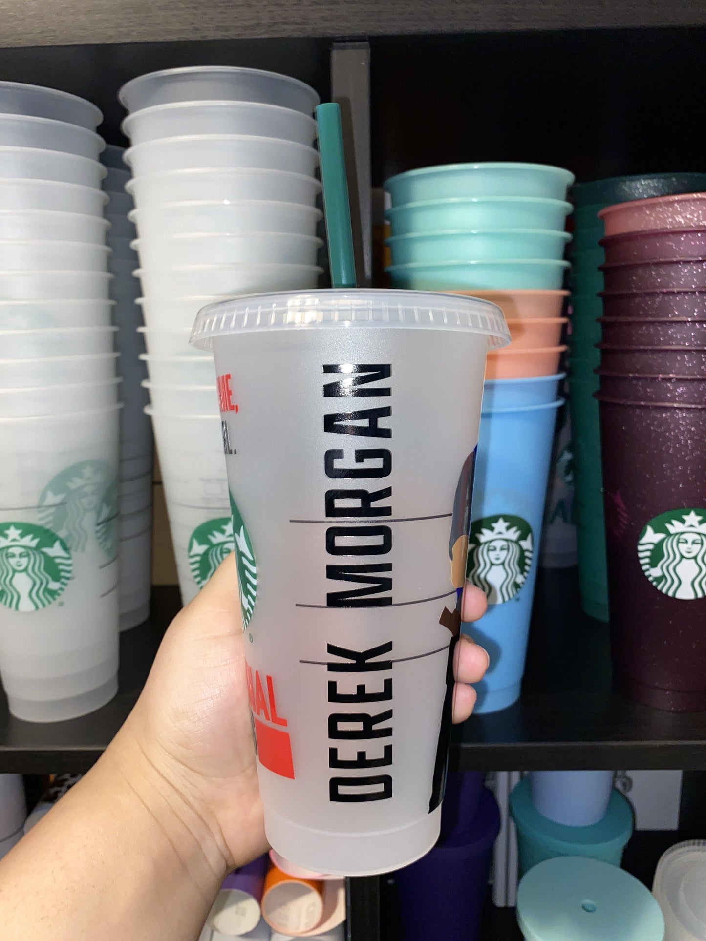 Derek Morgan Criminal Minds Starbucks Frosted Cup. Custom Starbucks Hot and Cold cups. Choose from over 100 designs and colour combinations or customize your own. Toronto, ON, Canada. Ship Worldwide.