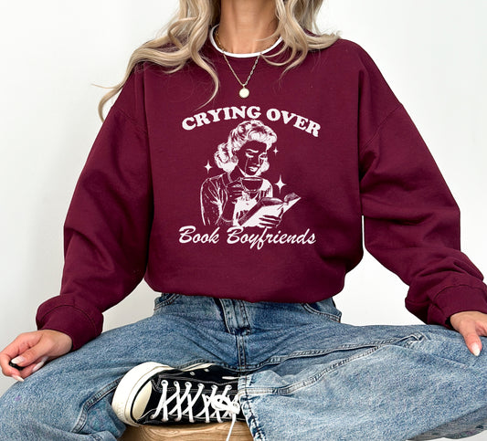 CRYING OVER BOOK BOYFRIENDS SWEATER