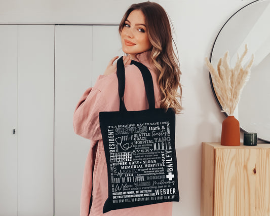 GREY'S QUOTES TOTE BAG