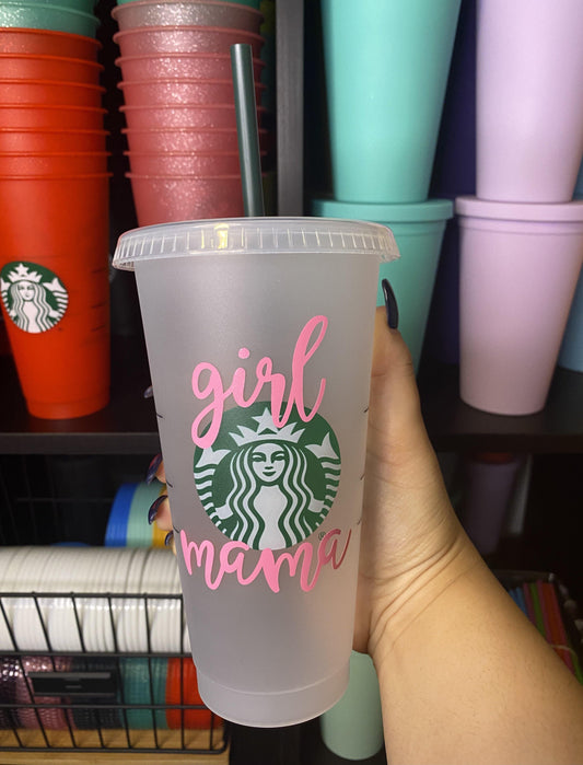 Girl Mama Starbucks Frosted Cup. Custom Starbucks Hot and Cold cups. Choose from over 100 designs and colour combinations or customize your own. Toronto, ON, Canada. Ship Worldwide.