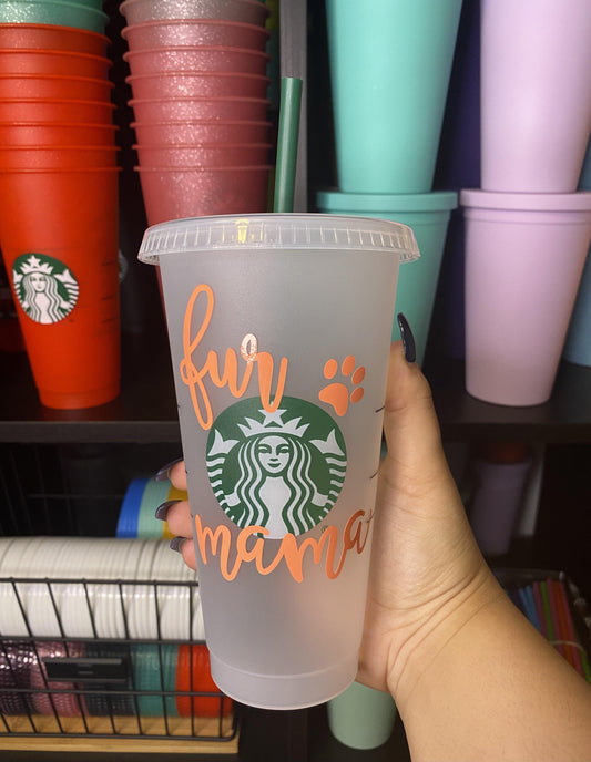 Fur Mama Starbucks Frosted Cup. Custom Starbucks Hot and Cold cups. Choose from over 100 designs and colour combinations or customize your own. Toronto, ON, Canada. Ship Worldwide.