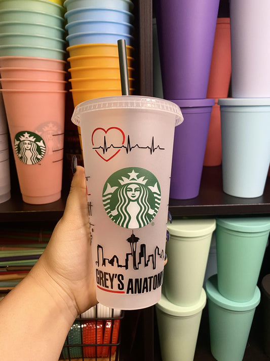 Grey's Anatomy | It's A Beautiful Day to Save Lives Starbucks Frosted Cup. Custom Starbucks Hot and Cold cups. Choose from over 100 designs and colour combinations or customize your own. Toronto, ON, Canada. Ship Worldwide.