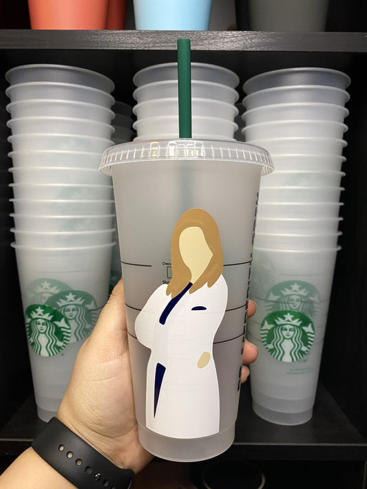 Meredith Grey, Grey's Anatomy | It's A Beautiful Day to Save Lives Starbucks Frosted Cup. Custom Starbucks Hot and Cold cups. Choose from over 100 designs and colour combinations or customize your own. Toronto, ON, Canada. Ship Worldwide.