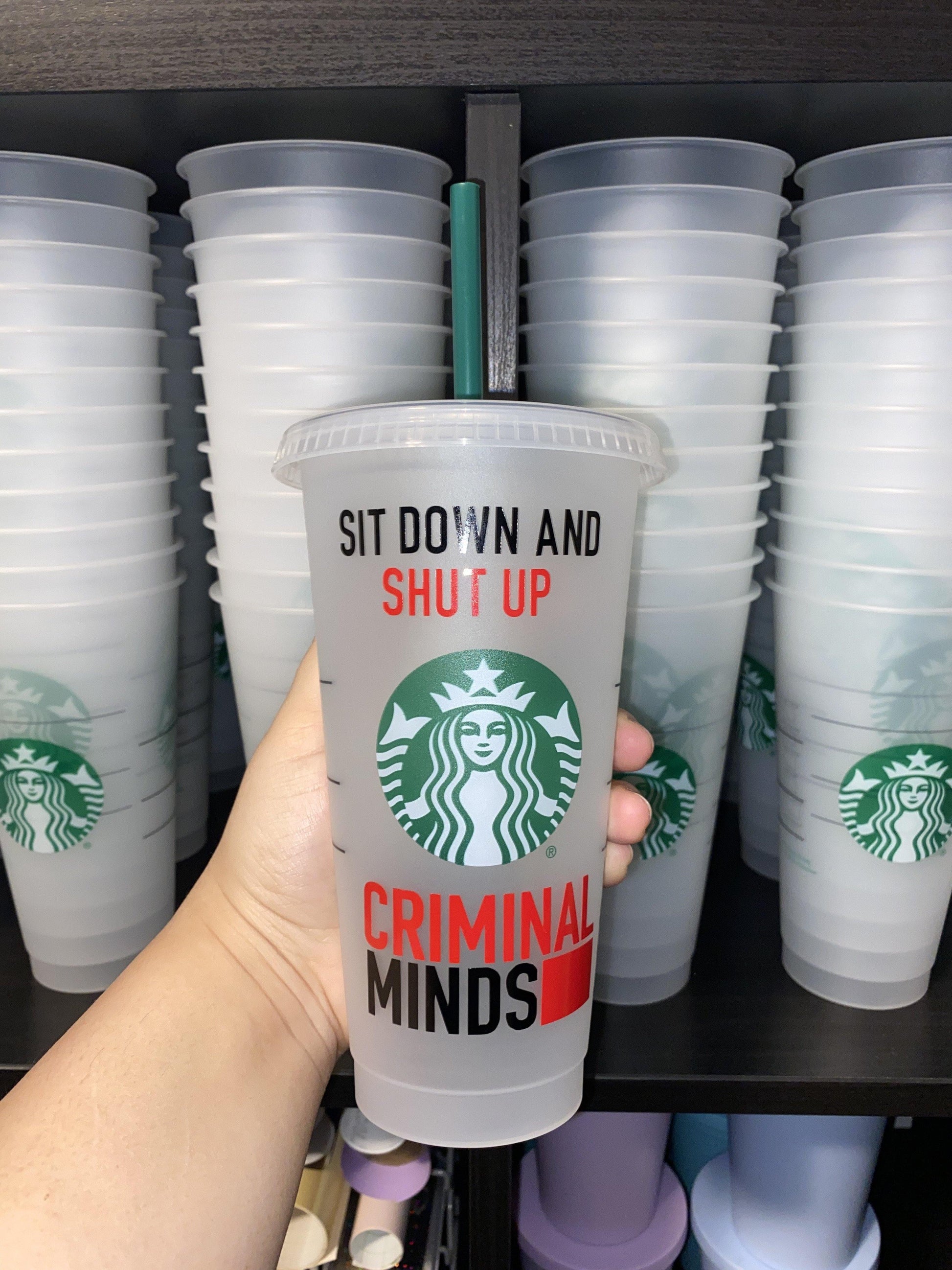 Aaron Hotchner "Hotch" Criminal Minds Starbucks Frosted Cup. Custom Starbucks Hot and Cold cups. Choose from over 100 designs and colour combinations or customize your own. Toronto, ON, Canada. Ship Worldwide.